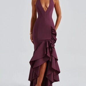 Elegant Plum Maxi Dress